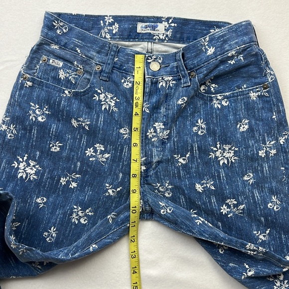 Polo Ralph Lauren Callen High Rise Slim Blue Jeans Floral Print Sz: 27R - Picture 13 of 16